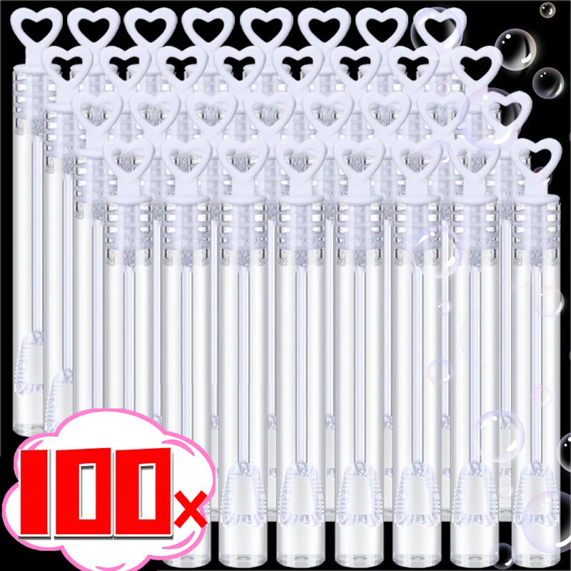 

10/100PC Bubble Soap Bottles Mini Love Heart Shape Tube Bubble Wand Wedding Gifts for Guests Birthday Party Decorations Kid Toys
