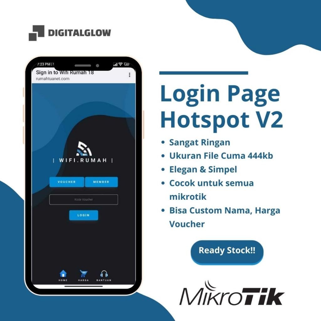 V2 Template Login Page Mikrotik Hotspot Elegan & Simpel - Sangat Ringan