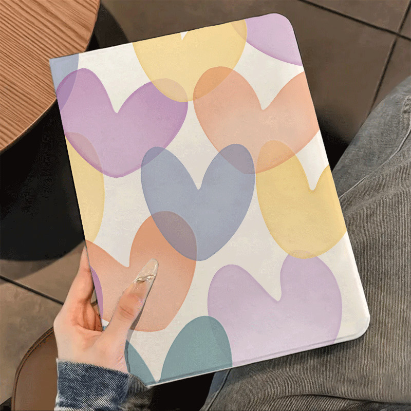 Hati berwarna-warni  Case tablet Samsung A8 10.5 inch A9 8.7 inch A9+ 11 inch S6 Lite 10.4 inch S9/S