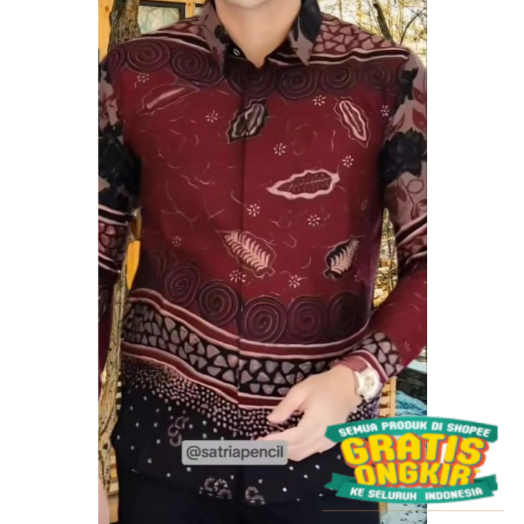 kemeja batik pria lengan panjang murah baju batik kantor mewah seragam batik kerja kondangan termura