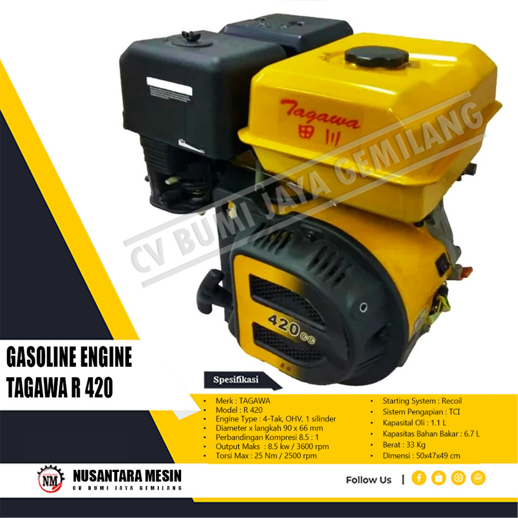 MESIN PENGGERAK SERBAGUNA / ENGINE TAGAWA R 420 4 TAK