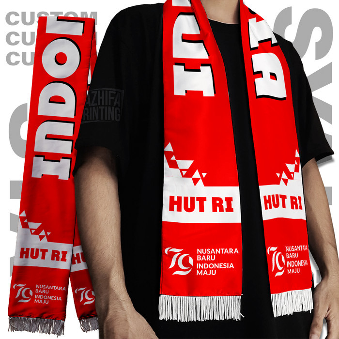 Syal Merah Putih Indonesia - Syal 17 agustus HUT RI Scraft Scarf Leher Pria Wanita Unisex - A05