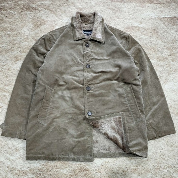 vintage jaket corduroy SILVERWOODS coklat daleman sherpa lined jaket velvet kerah sherpa tebal hanga