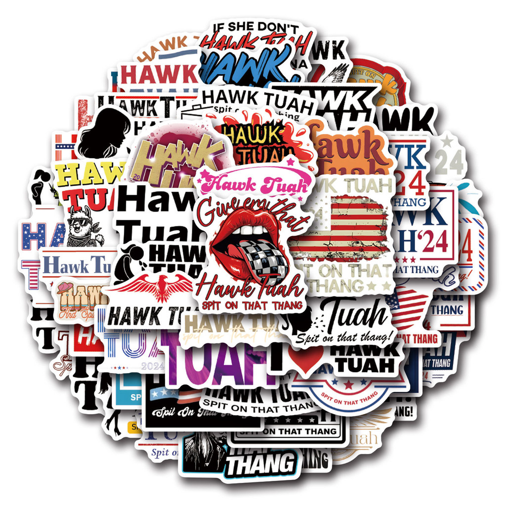 

10/30/55PCS Hawk Tuah Spit on That Thang Stickers Funny Graffiti DIY Diary Luggage Laptop Phone Guitar Car Bike Skateboard Decal