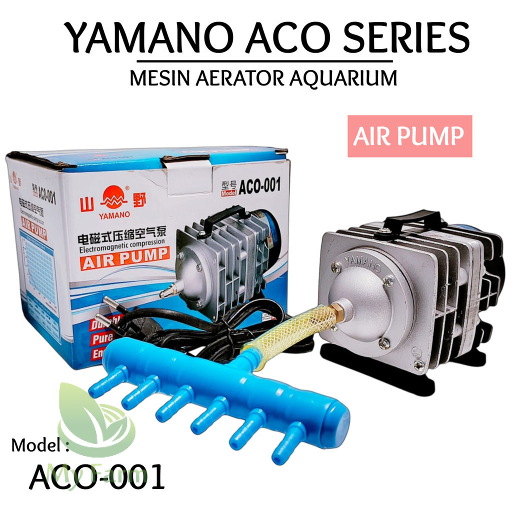 Yamano Aco 001 Aerator Udara Air Pump 25 Watt Lubang 6 Buat Kolam Aquarium Ikan Koi dan Lainya Super