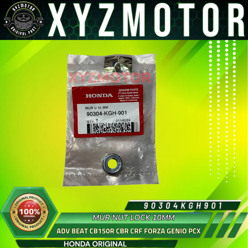 MUR NUT LOCK 10MM ADV BEAT CB150R CBR GENIO PCX REVO SCOOPY SONIC VARIO HONDA ORIGINAL 90304-KGH-901