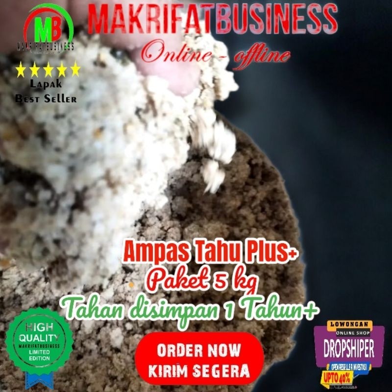 IMDA HANDICRAFT Paket 5 Kg AMPAS TAHU  PLUS PLUS++++ Bekatul Sekem Giling Janggel Giling Sayuran Asa
