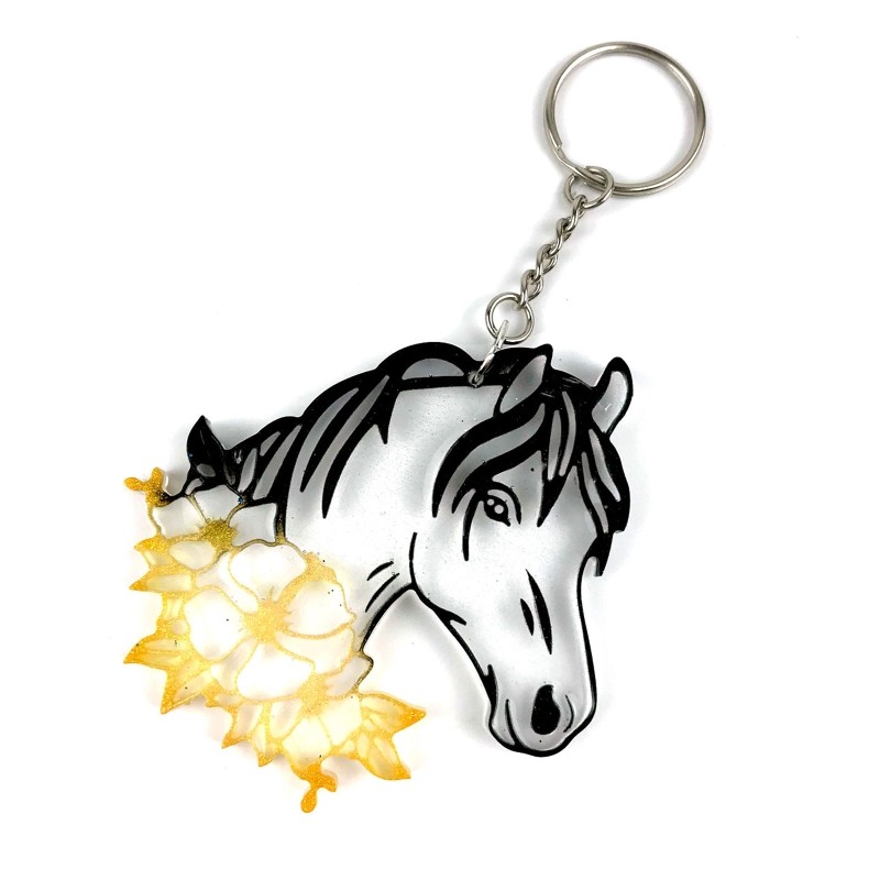 

R2LE Shiny Glossy Silicone Animal Molds Horse Head Keychain Mold DIY Pendant Ornaments Jewelry Epoxy Resin Crafting Molds