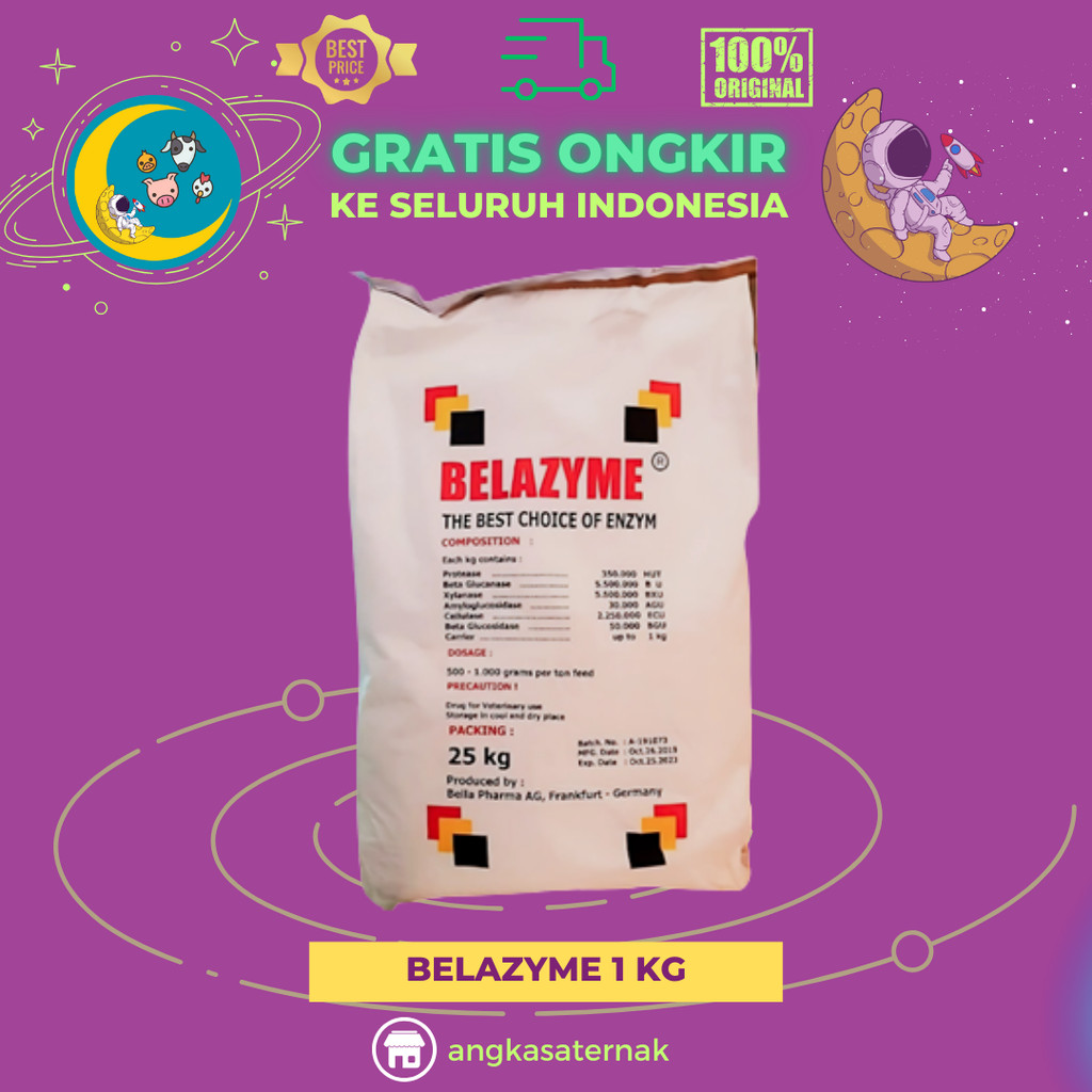 BELAZYME 1 KG - Suplemen enzim ternak - Enzim Unggas - Enzim Ayam - Enzim Bebek - seperti NATUZYME