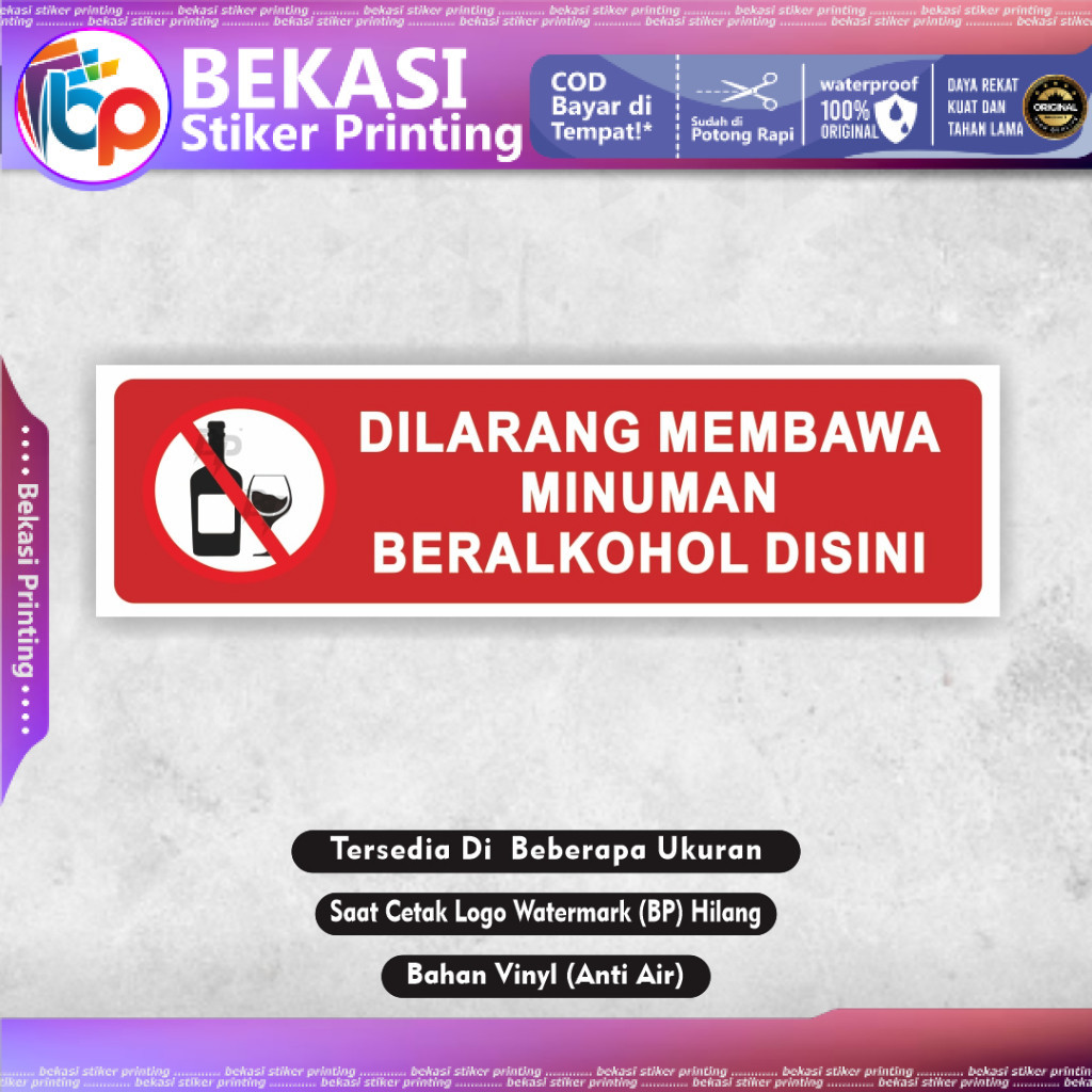 Stiker Dilarang Membawa Minuman beralkohol  Stiker Dilarang Membawa Minuman alkohol  Dilarang alkoho