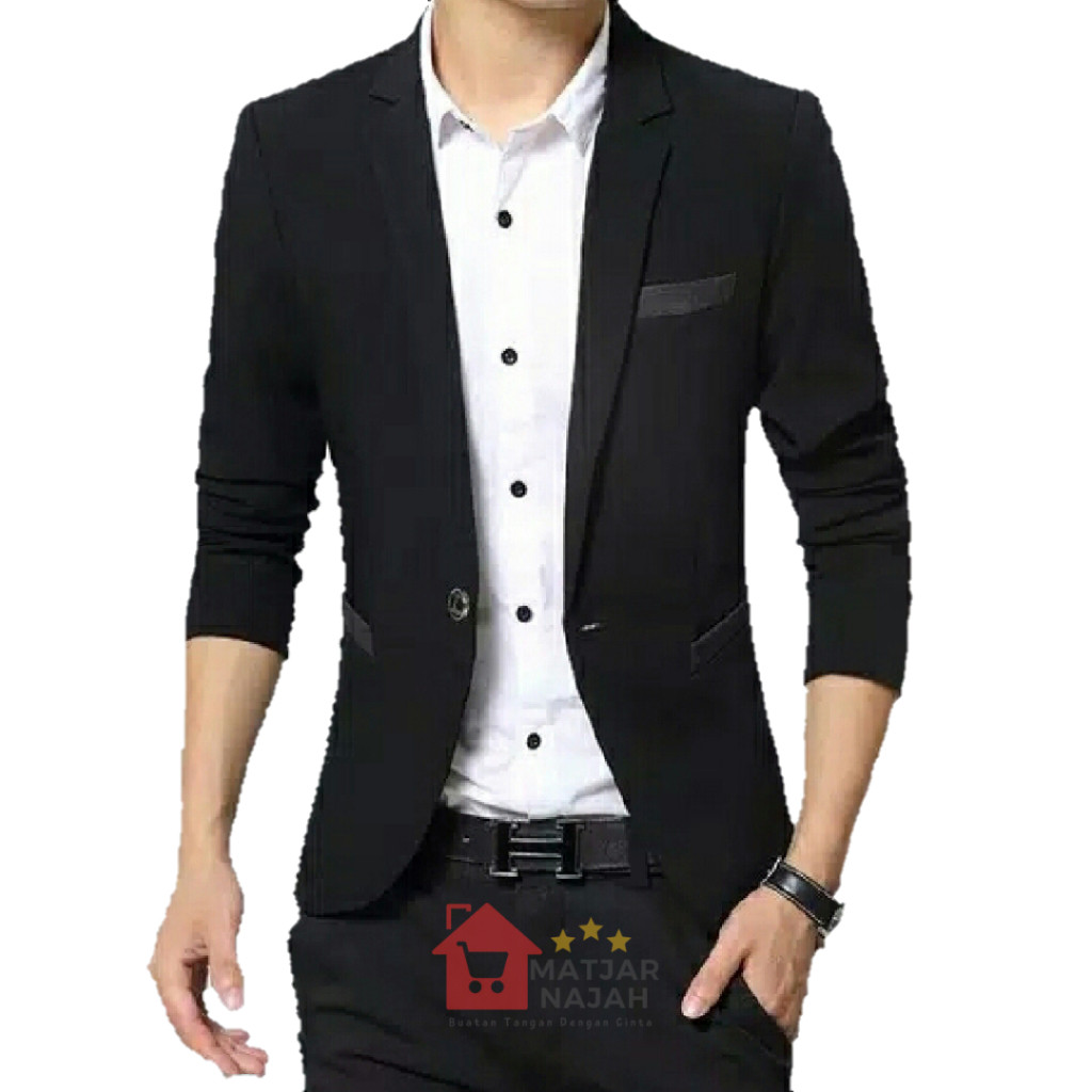 Jas Formal Pria Hitam Saku Puma - Matjar Najah