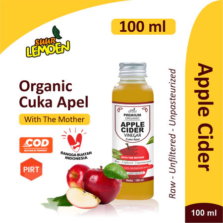 

KEMASAN 100ML Cuka Apel Organic Apple Cider with The Mother cuka diet jus penurun berat badan alami