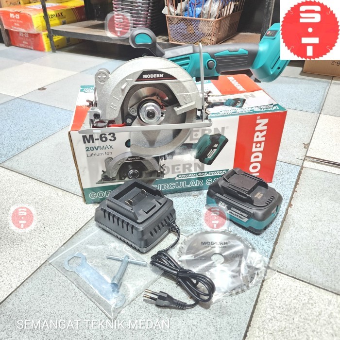 M63 CORDLESS BATERAI BRUSHLESS GERGAJI CIRCULAR SAW 5,5" MODERN M-63