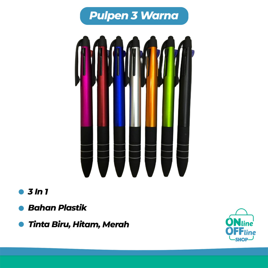 

Pulpen 3 Warna Pulpen 3 in 1 Three Color Ballpoint Pen 592