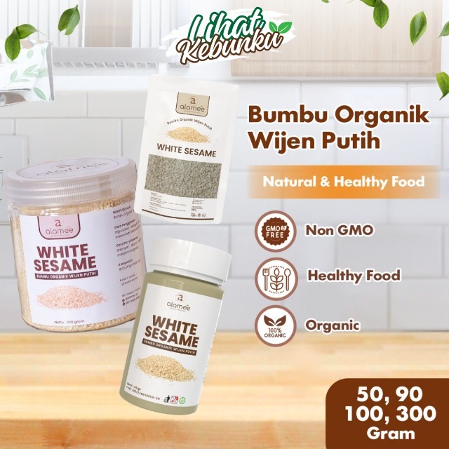 

ALAMEE Wijen Putih White Sesame Seed Bumbu Dapur Organik Masak Rempah Tanpa Campuran LIHAT KEBUNKU