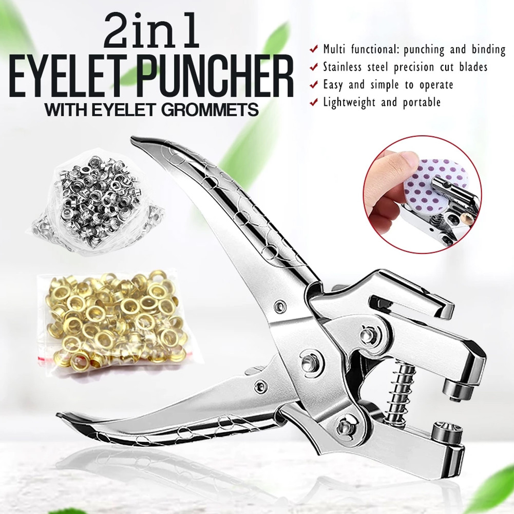 

Tang mata ayam bonus mata ayamnya 100 pcs / Tang pembolong handtag baju / Eyelet plier 6.5 inchi /