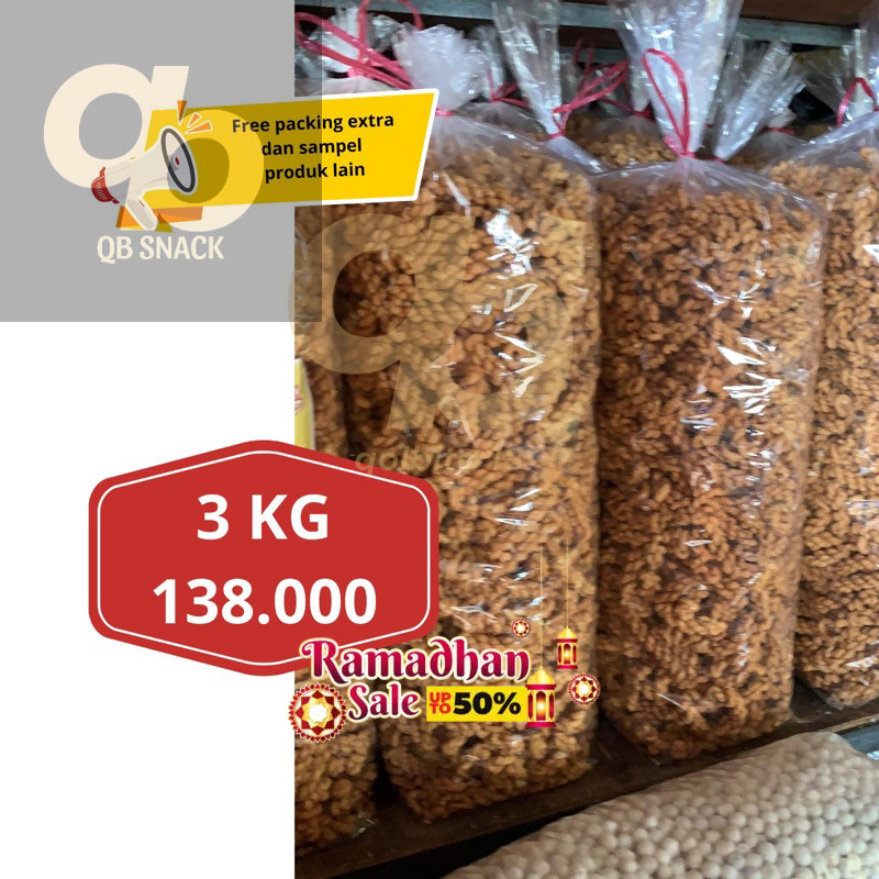 

QB - 3 KG KUE TAMBANG atau UNTIR UNTIR SNACK PERBALL BALL GROSIR