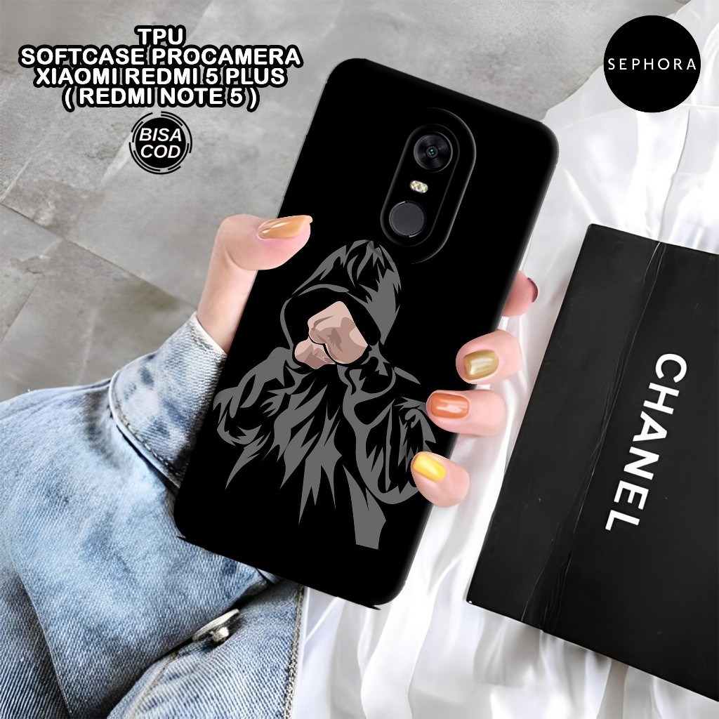 Case XIAOMI Redmi 5 Plus ( Note 5 ) - Fashion Case Hitam - Softcase Redmi 5 Plus ( Note 5 ) - Case P