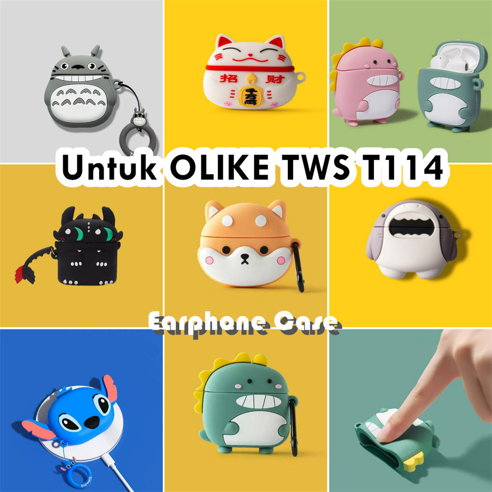 【inovasi】Untuk OLIKE TWS T114 Case Trendi Kartun Soft Silicone Earphone Case NO.2