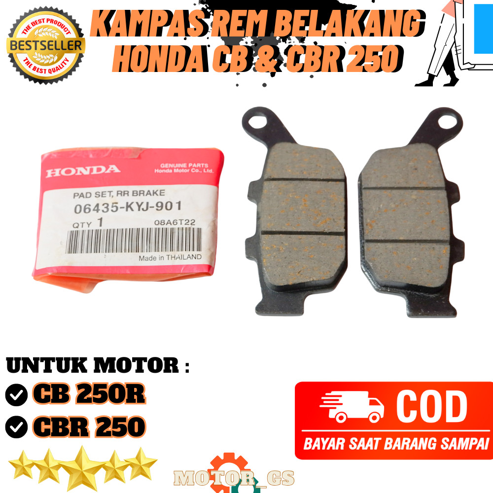 Kampas Rem Belakang CBR 250 / Rem Motor Honda CB 250R - 06455-KYJ-911