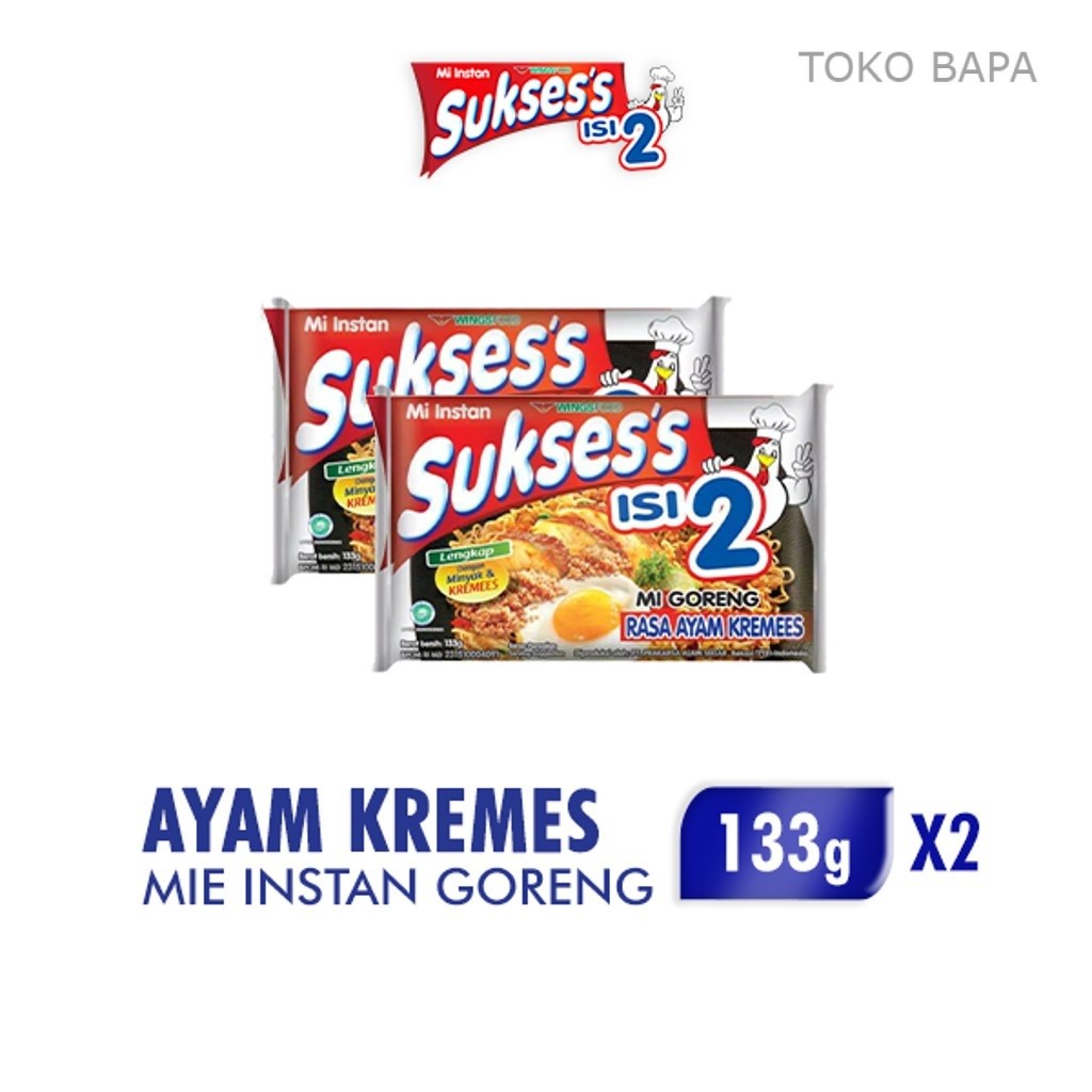 

Suksess Mie Instan Goreng Ayam Kremes Bag 133 gr x2