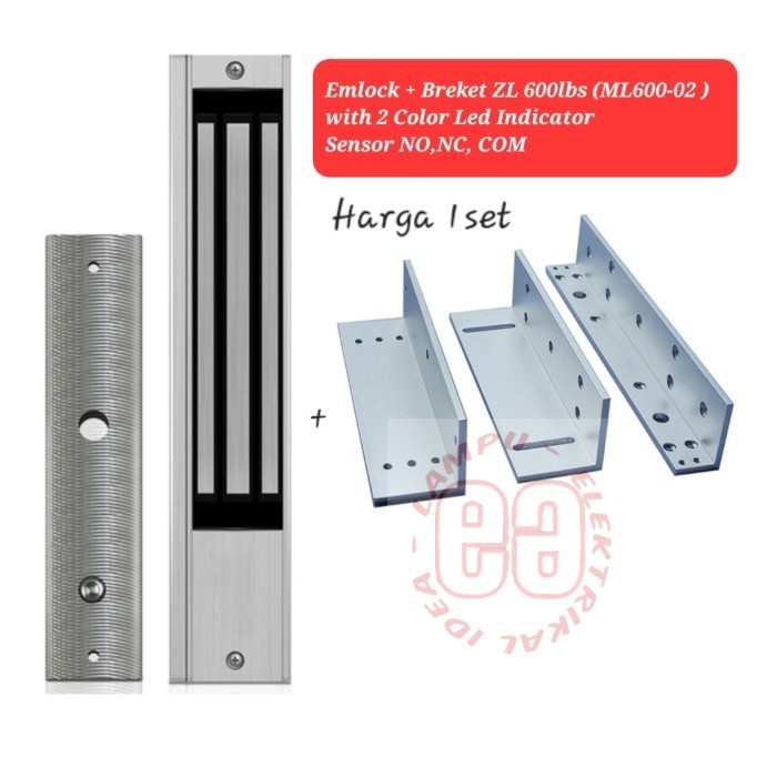 

Electromagnetic Lock / EM Lock 280 Kg / 600 Lbs + Sensor Murah Berkwalitas