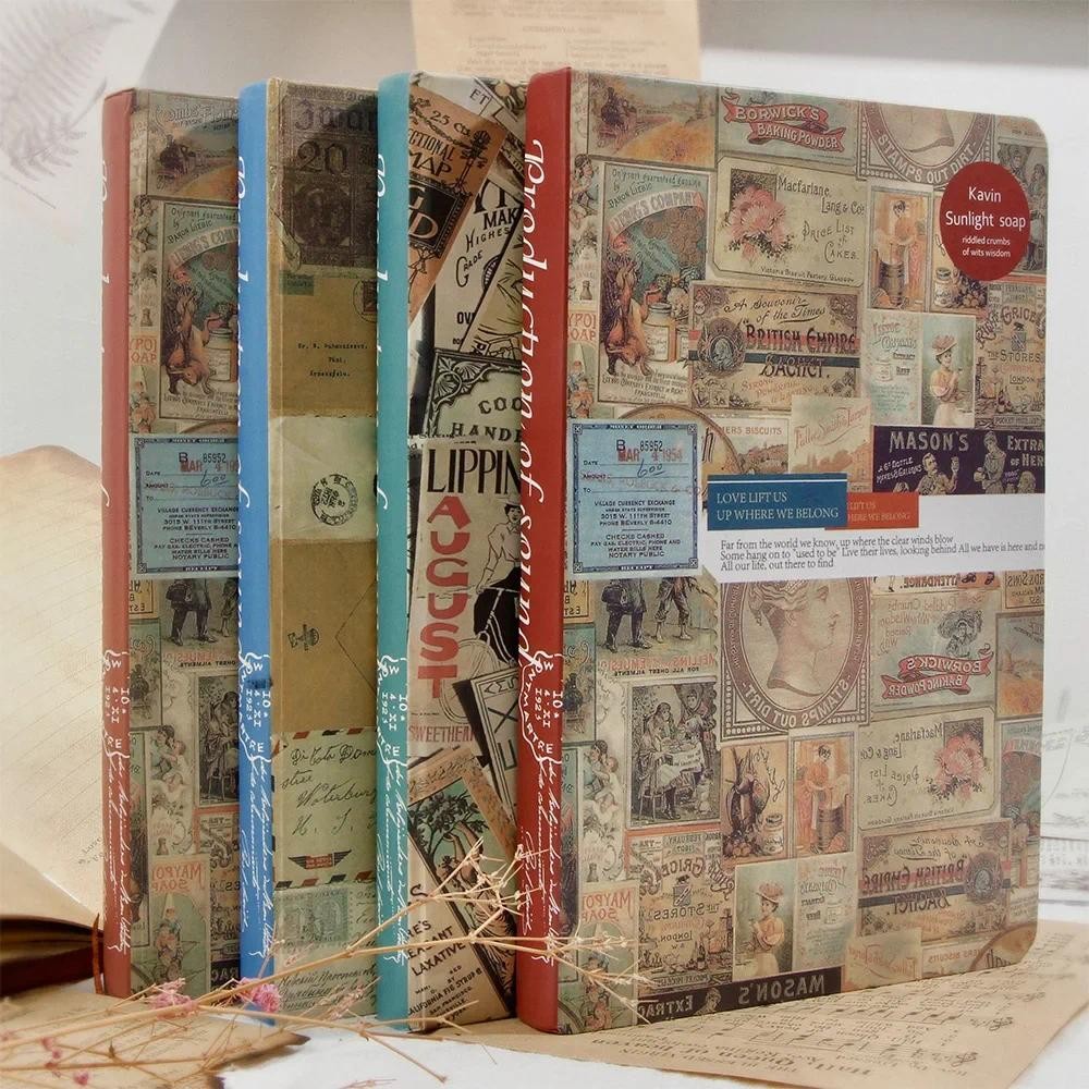 

Journamm 100sheets/book Vintage Style Scrapbooking A5 Notebook Kraft Paper Collage Junk Journal Aesthetics Flower Craft Notebook