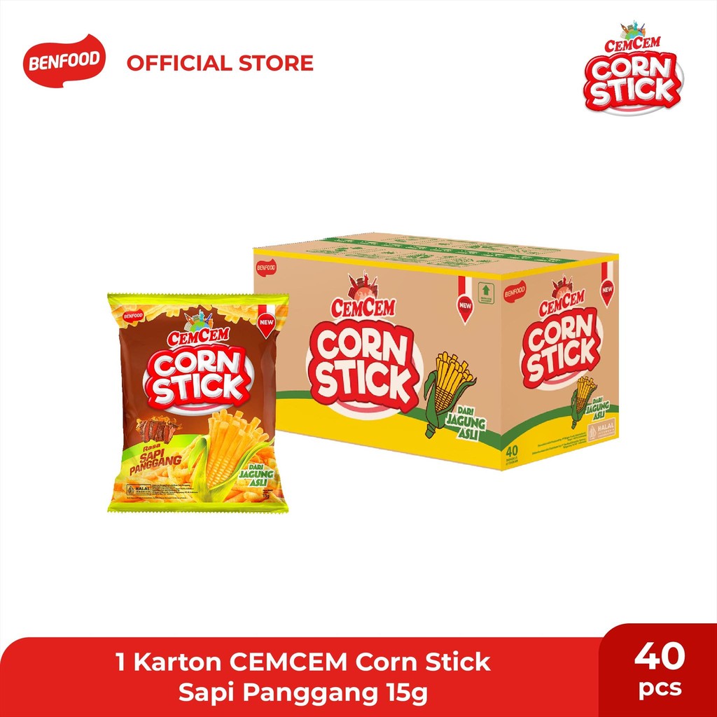 

Cemcem Corn Stick Sapi Panggang Carton 4x10x15g