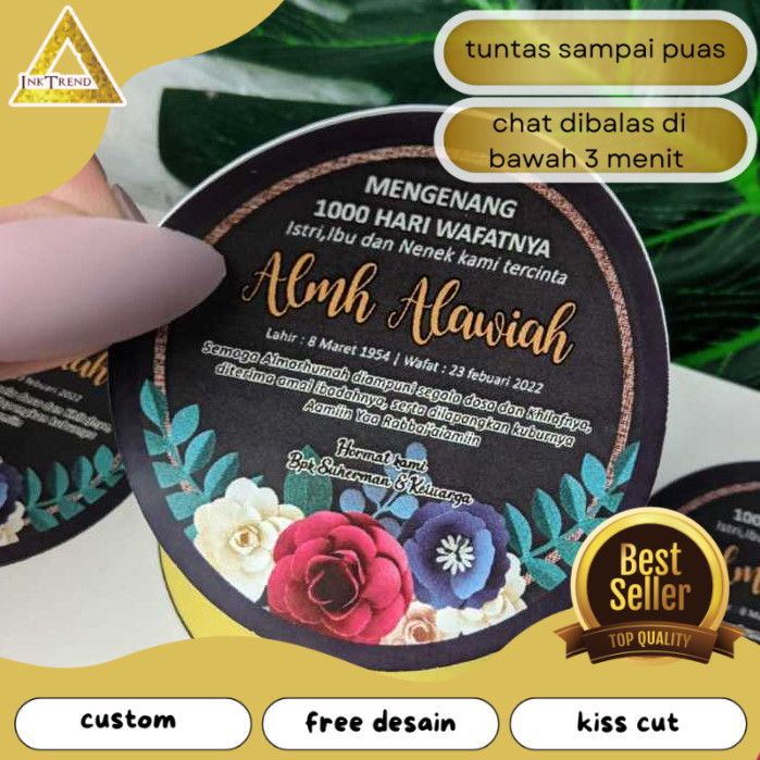 

INKA Stiker Tahlil Tahlinan Pengajian Sticker Mengenang Wafatnya 40 100 1000 Hari Untuk Kotak Nasi