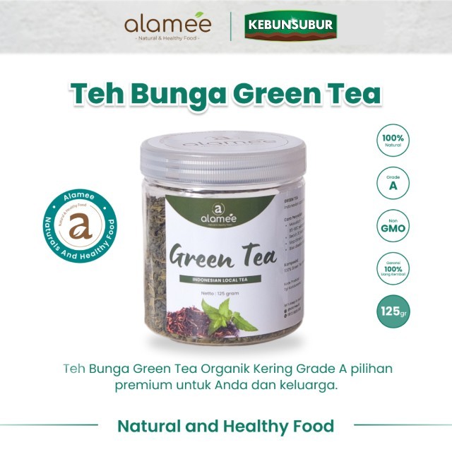 

ALAMEE Green Tea Teh Hijau Greentea Organic Kering Organik Minuman Herbal Premium kebunsubur