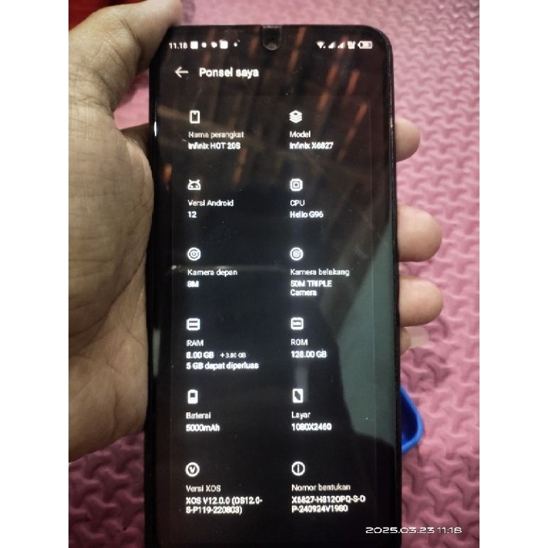 second retak Infinix HOT 20S HP only Murah android minus HP saja batangan SECOND