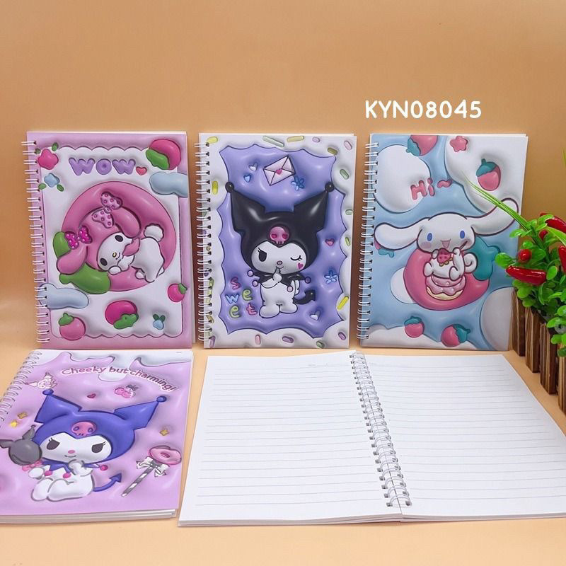 

(CCK STORE) RINGBOOK A5 3D SANRIO BUKU TULIS WARNA RING BOOK CINNAMOROLL KUROMI MELODY / NOTEBOOK 08045 MUMER