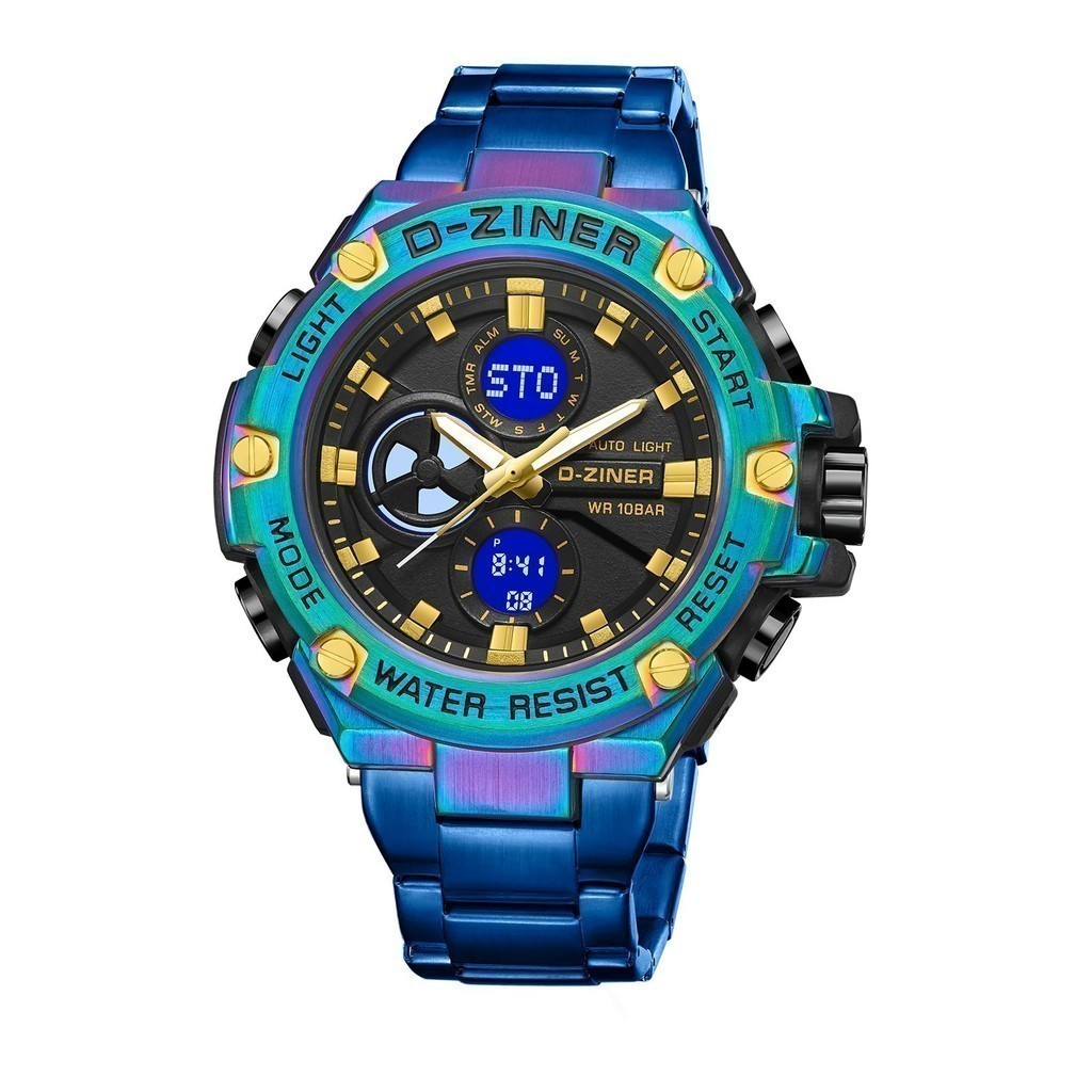 Original 100% Dziner Jam Tangan Pria 8347  Rantai Stainless Steel Double TIme Water Resistant 10ATM