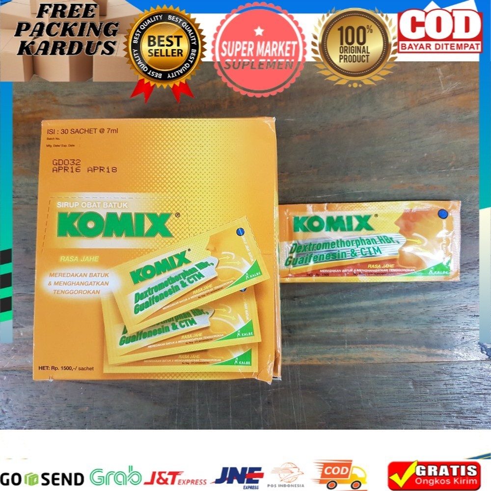 COD/BAYAR DI TEMPAT- obat batuk komix jahe 1 box 30 sachet 7 ml Komix jahe 1 box-Komix jahe- komix 1