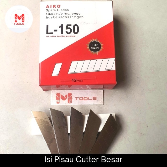 

Isi Cutter Besar AIKO (harga per box 12 pak) - Refill Pisau Cutter Besar - Isi Cutter L-150 Besar