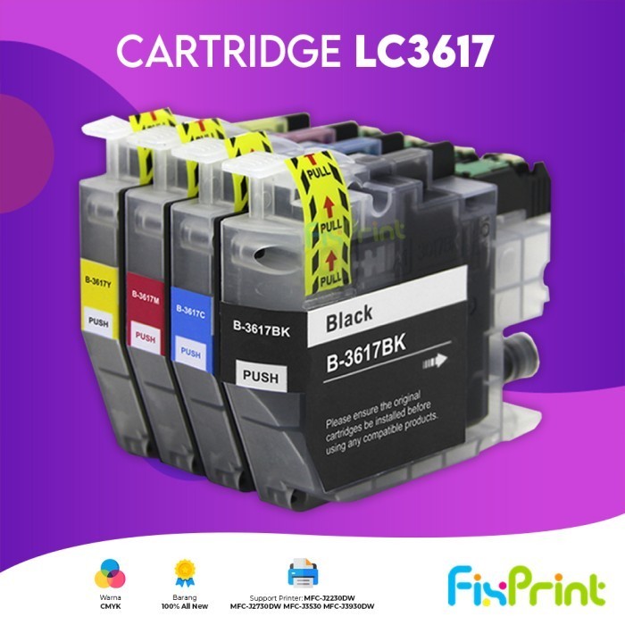 Catridge Tinta Xantri LC3617 1 SET Blcak Cyan Magenta Yellow (4pcs) Compatible For Printer MFC-J2230