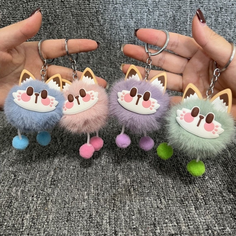 Gantungan Tas Kunci Boneka Kucing Bulu Lucu Bag Cat Keychain Accessories