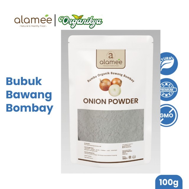 

ALAMEE Bawang Bombay Bubuk Onion Powder Ground Spice Bumbu Bombai Dapur Organik Tanpa Campuran 100gr organikya