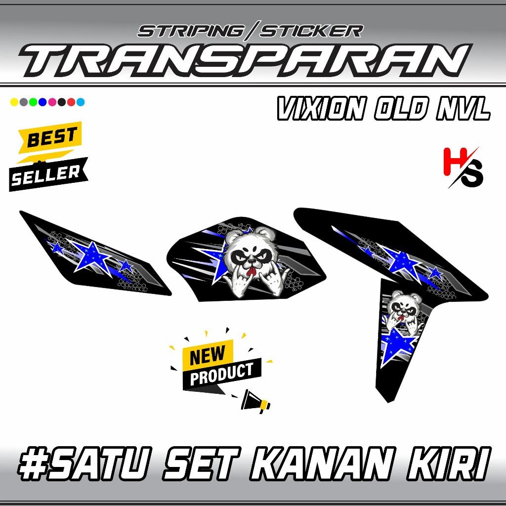 STIKER STICKER STRIPING TRANSPARAN YAMAHA VIXION OLD NVL MOTIF VARIASI TERBARU ART VARIASI SIMPLE A1