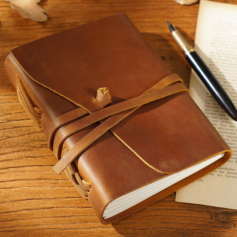 

AIGUONIU Vintage Leather Notebook 5x7 Inches Journal Environmetal Paper Genuine Notebook Daily Notepad Sketchbook Wholesale
