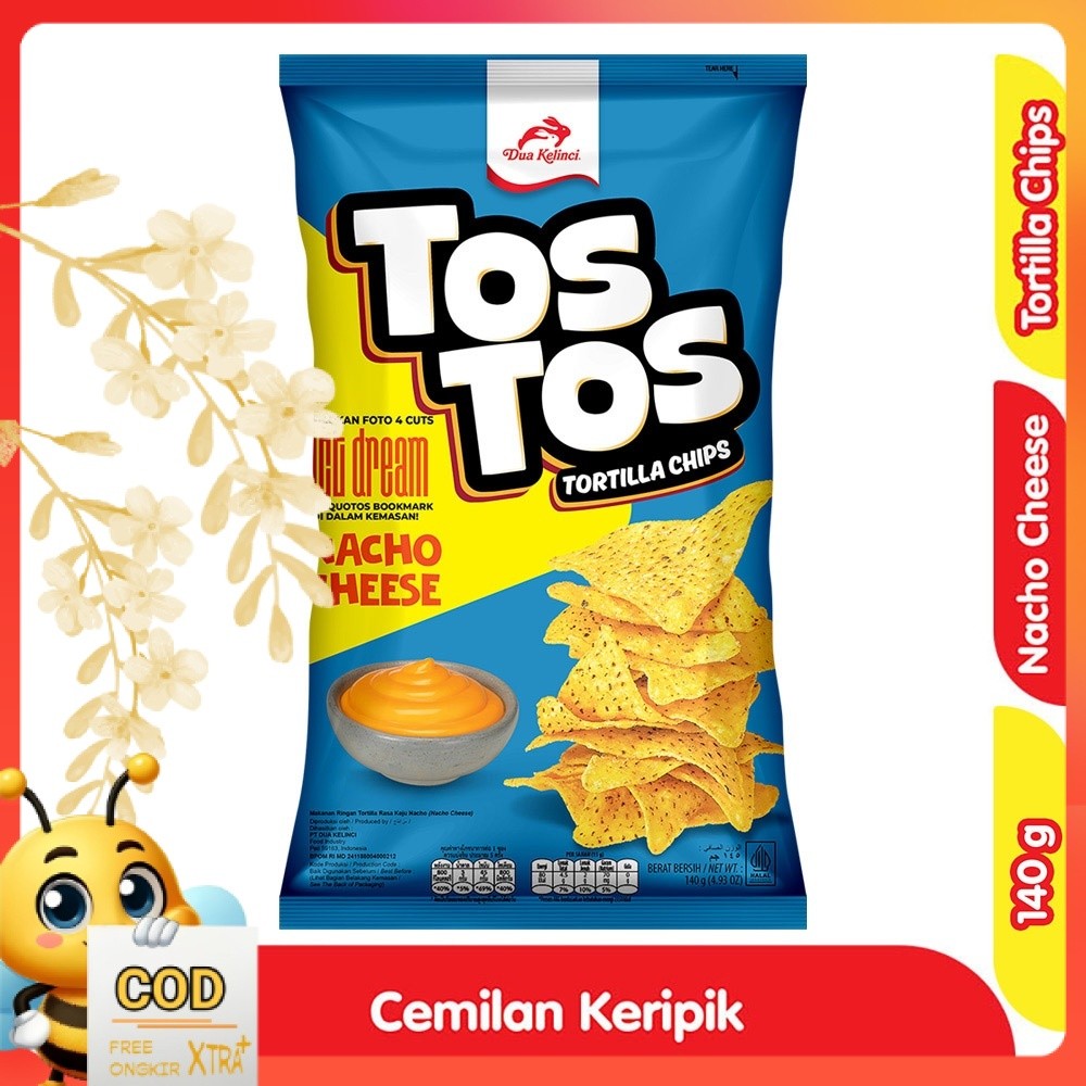 

Tos Tos Keripik Tortilla Nacho Cheese 140 g
