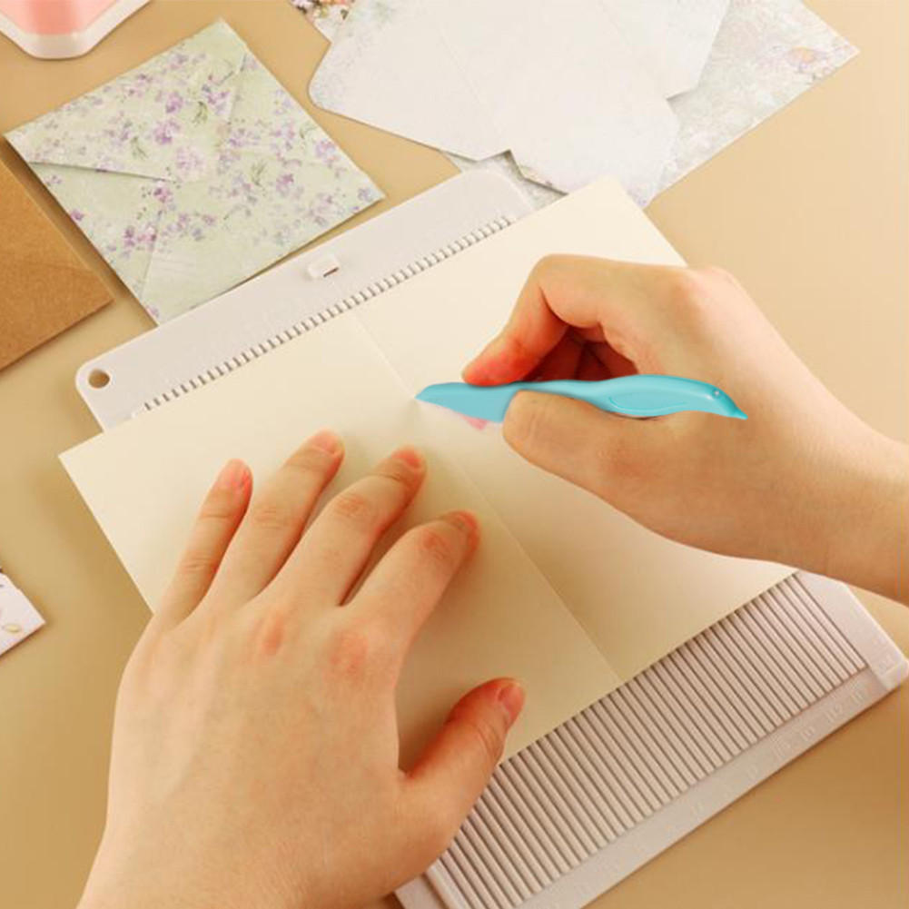 

Multi-Purpose Scoring Board with Measuring Grid Paper Card Cuting Board Handmade Craft Embossed Lines DIY Supplies Paper Cutter