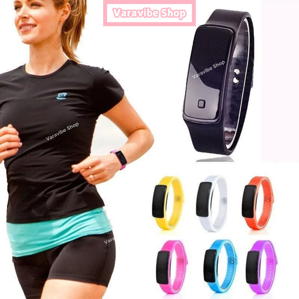 Varavibe Jam Tangan Digital Sport Rubber Jam Tangan LED Wanita Pria Jam tangan Couple