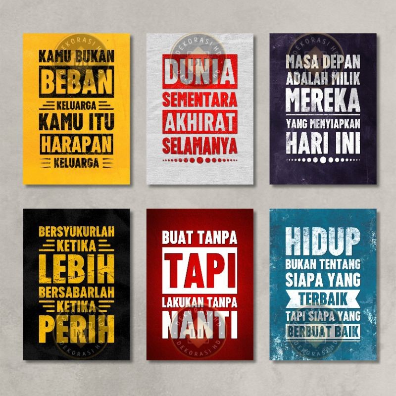 ssswasna.berkah Hiasan Dinding Quotes Motivasi Poster Kayu Wall Decor Kata Kata Mutiara uk 20x30 cm 