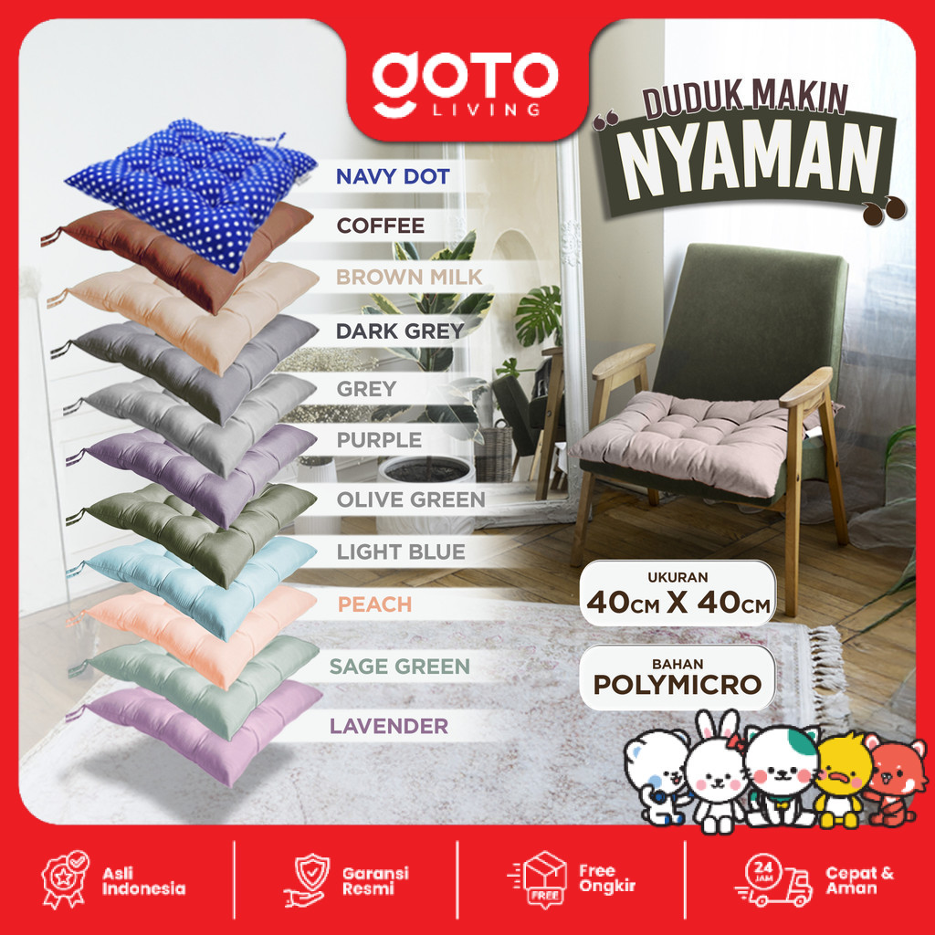 Goto Pilo Cushion Bantal Kursi Sofa Bantalan Duduk Alas Lantai Lesehan