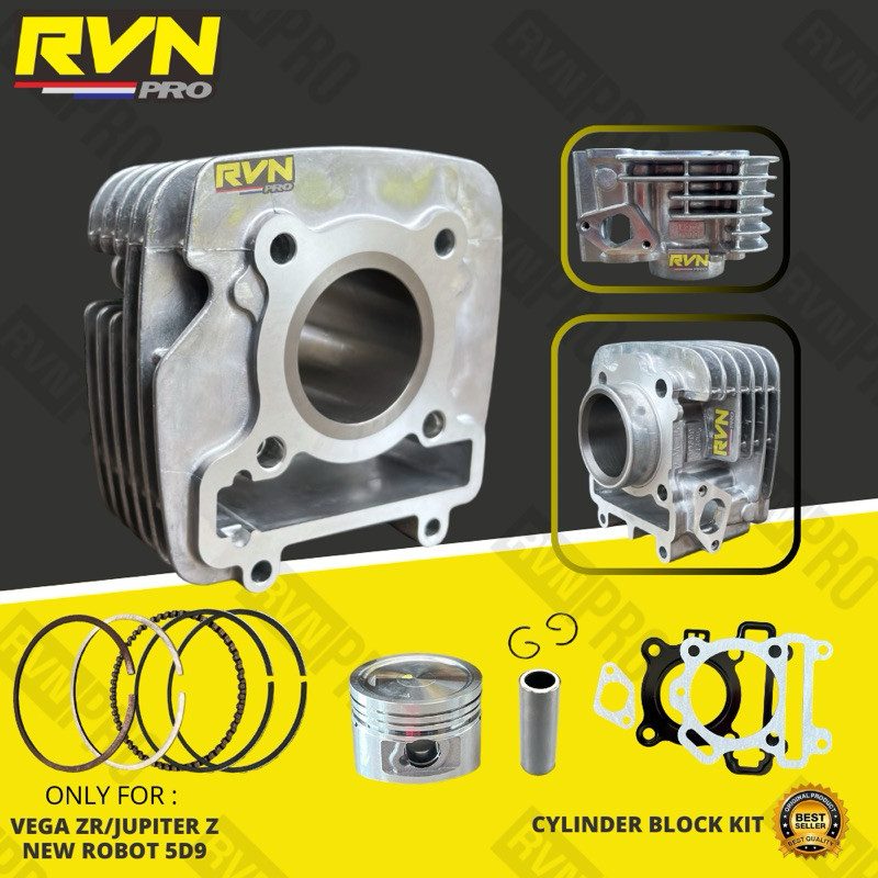 RVN CYLINDER BLOK SEHER BORING STANDAR KOMPLIT 5D9 VEGA ZR JUPITER Z NEW ROBOT BLOCK SEHER FREE PAKI
