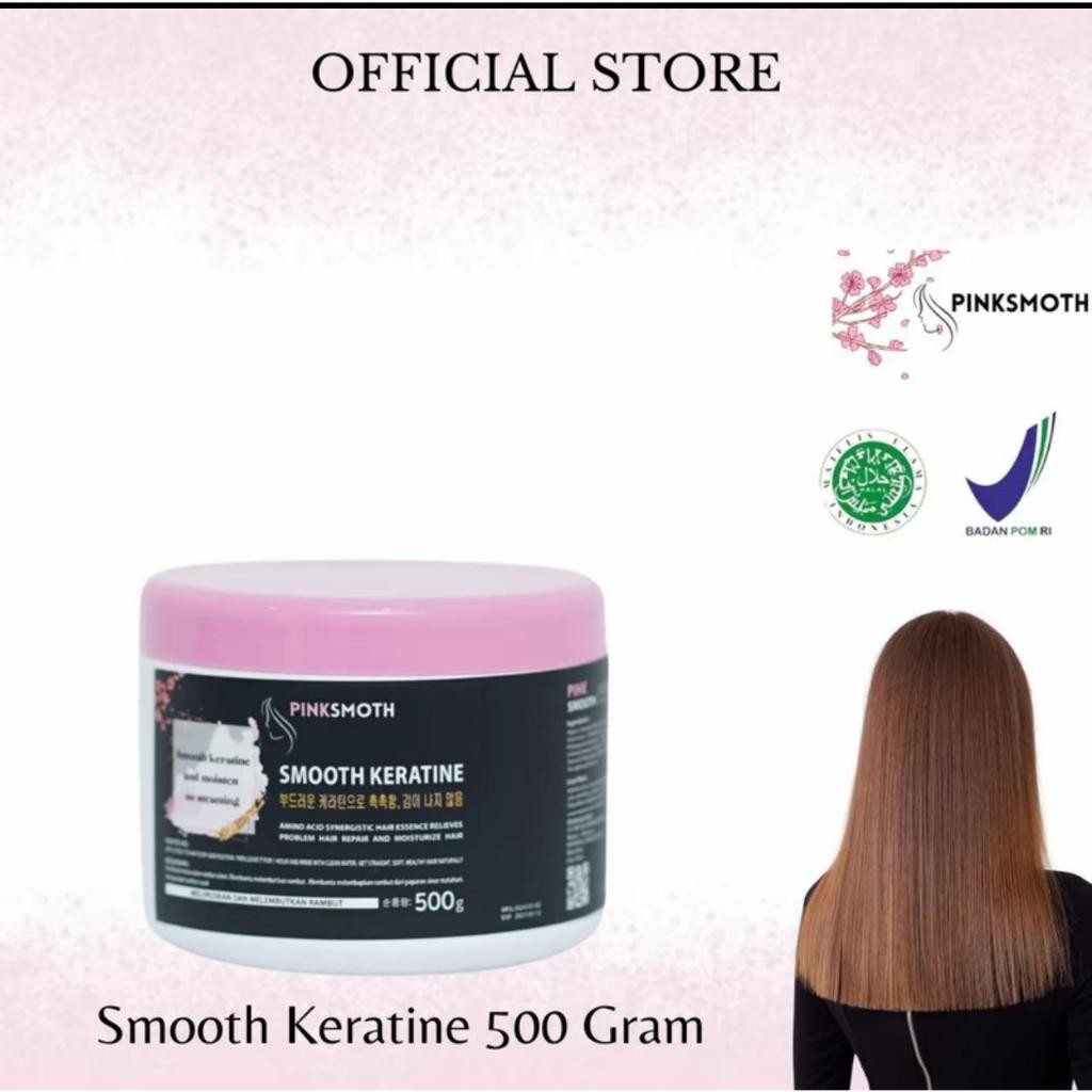 pelurus rambut [LAGI VIRAL] PELURUS RAMBUT PINKSMOTH KERATIN 500 GRAM SMOOTHING KERATIN KOREA
