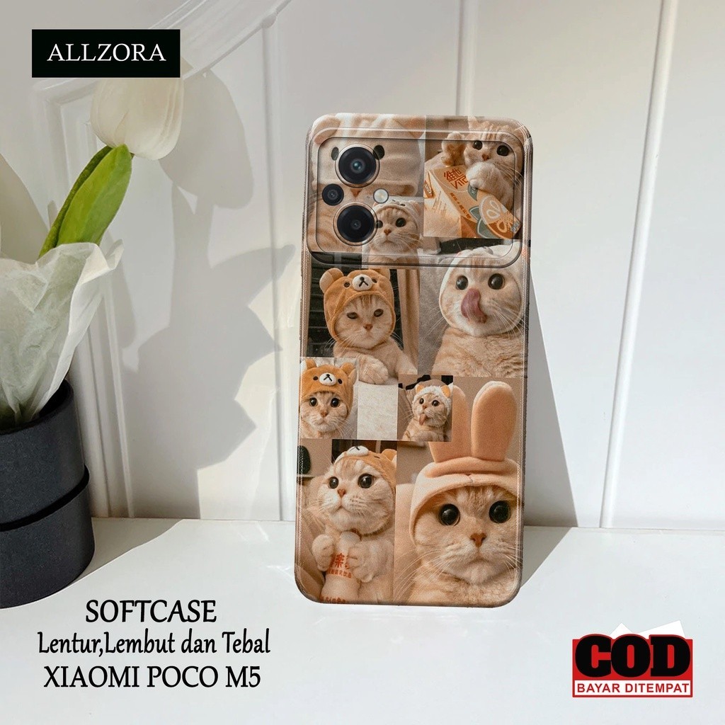 Softcase Hp Xiaomi Poco M5 Terbaru - Casing Hp Xiaomi Poco M5 Terbaru - Fashion Case KUCING - Case X