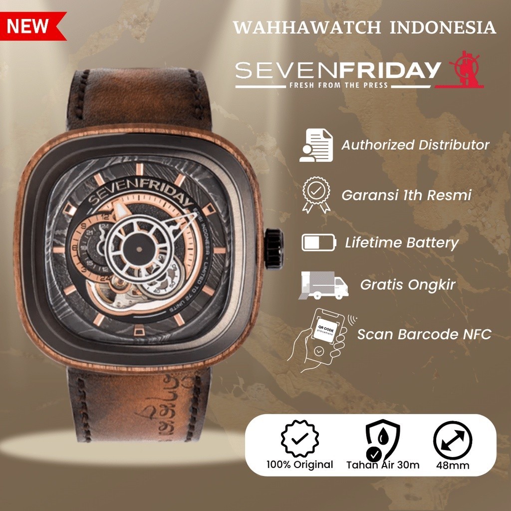FLASH SALE [ORIGINAL]-[NFC]  Jam Tangan Seven Friday P2B/05 or P2B-05 EDISI INDONESIA Original Leath
