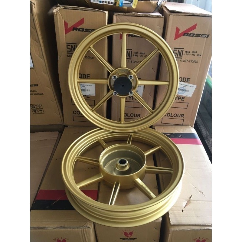 Velg V rossi Comet Vario 125/150 old new ,Palang 8 Gold ,Putih,Hitam Glossy